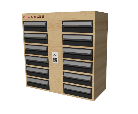 Boîtes aux lettres connectées Bee-Letter en bois, vue de face